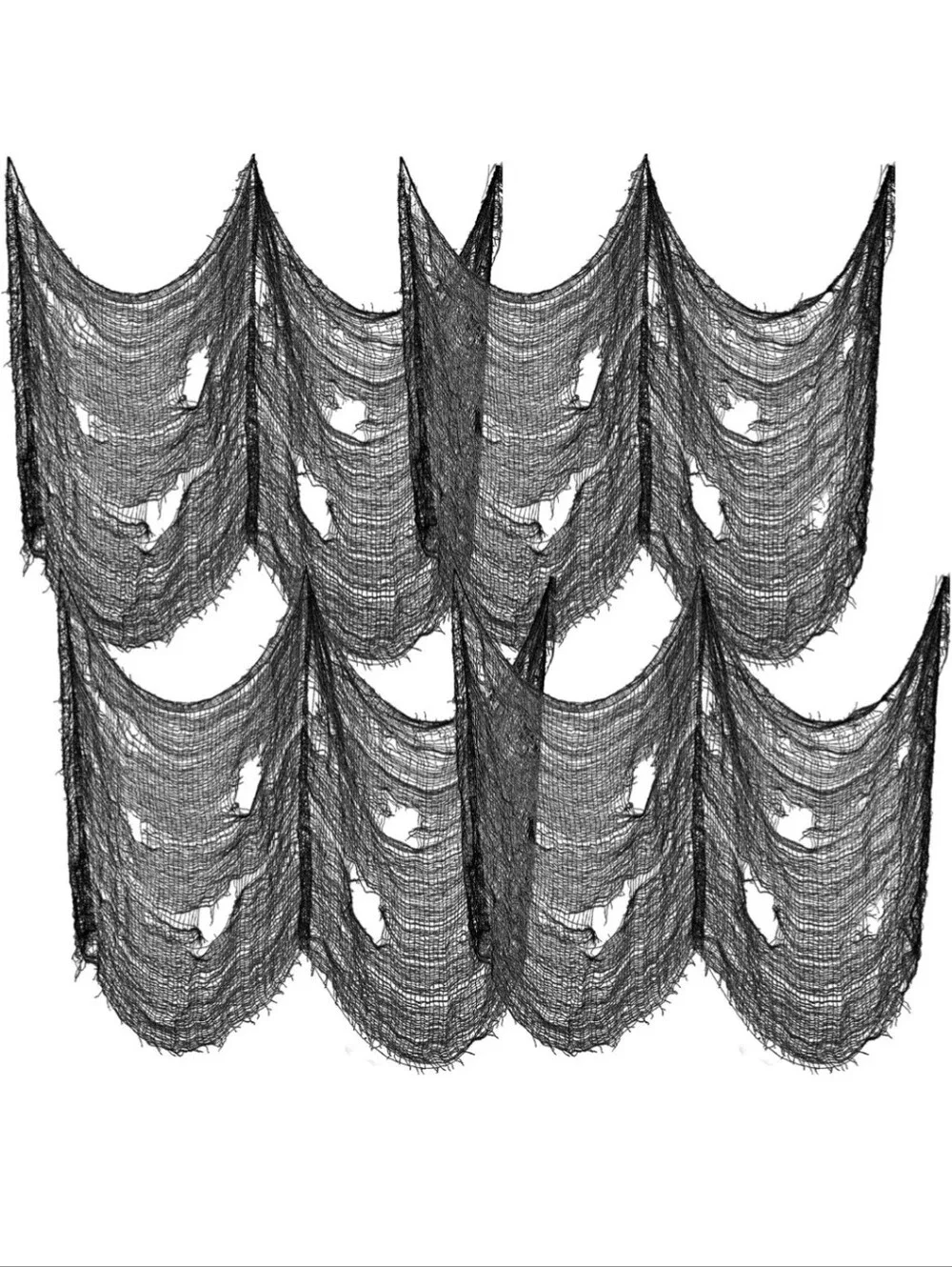 4PACK Spooky Black Creepy Cloth 30 x 72 Inch Halloween Black Creepy Cloth Decor